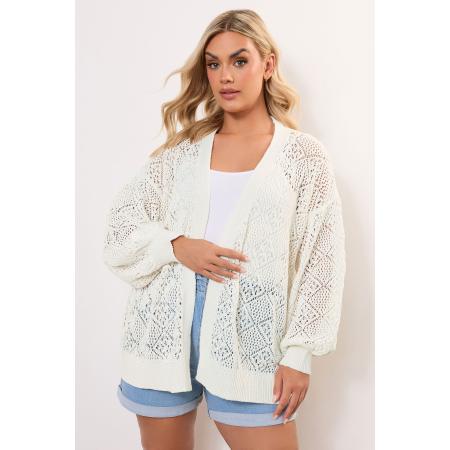 Yours Vest Met Diamantsteekontwerp En Ballonmouwen In Ivoor Size 58-60