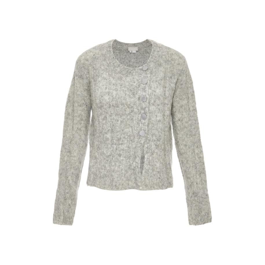 Jalene Jalene Gebreid vest grijs gemêleerd -