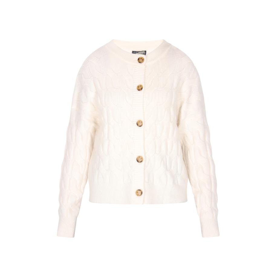 DreiMaster DreiMaster Vintage Gebreid vest wolwit -