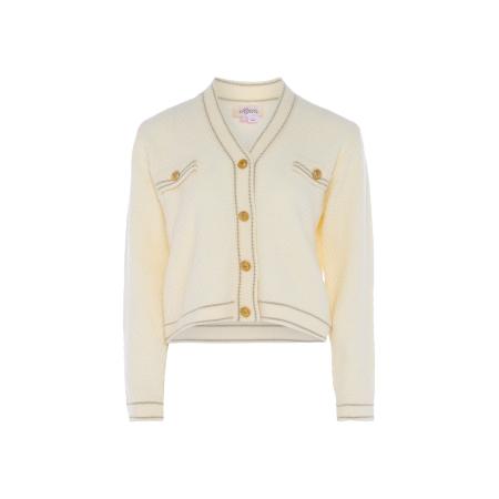 aleva aleva Gebreid vest goud / wolwit