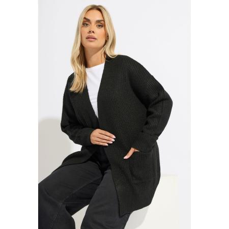 Yours Curve Zwart Zacht Aanrakend Gebreid Vest Size 58-60