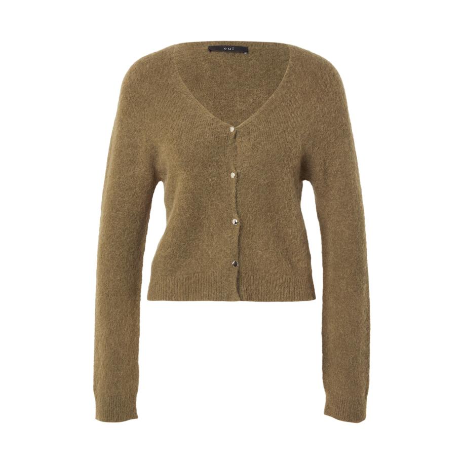 Oui OUI Gebreid vest olijfgroen -