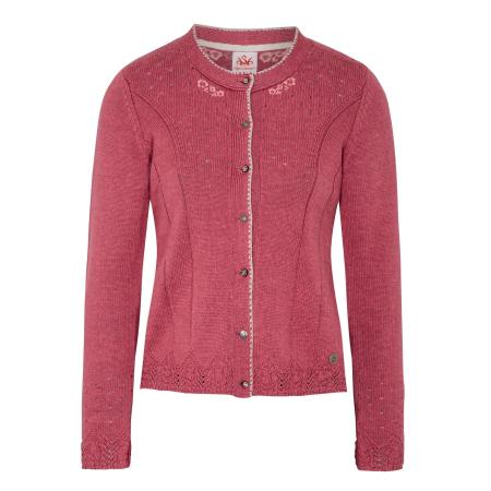 Spieth & Wensky SPIETH & WENSKY Gebreid vest Arianna fuchsia / wit