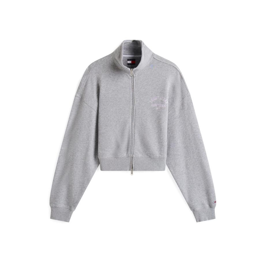 Tommy Jeans Tommy Jeans Sweatvest grijs gemêleerd / lila / wit -