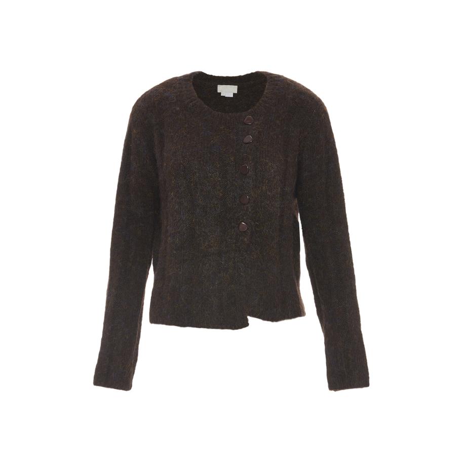 Jalene Jalene Gebreid vest donkerbruin -