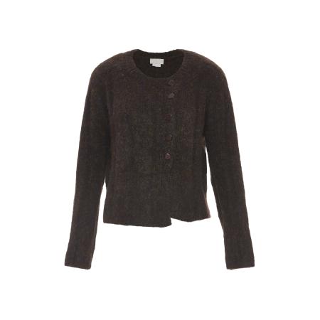 Jalene Jalene Gebreid vest donkerbruin