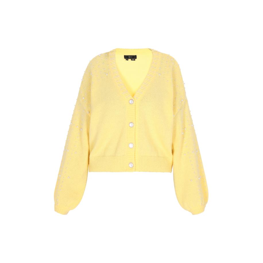 Faina faina Gebreid vest lichtgeel -