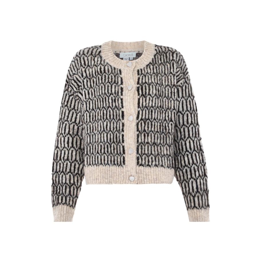 caneva caneva Gebreid vest beige / beige gemêleerd / zwart -