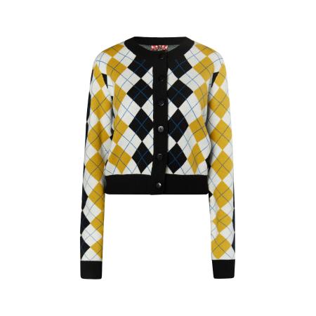 MYMO myMo ROCKS Gebreid vest Blonda curry / zwart / wit