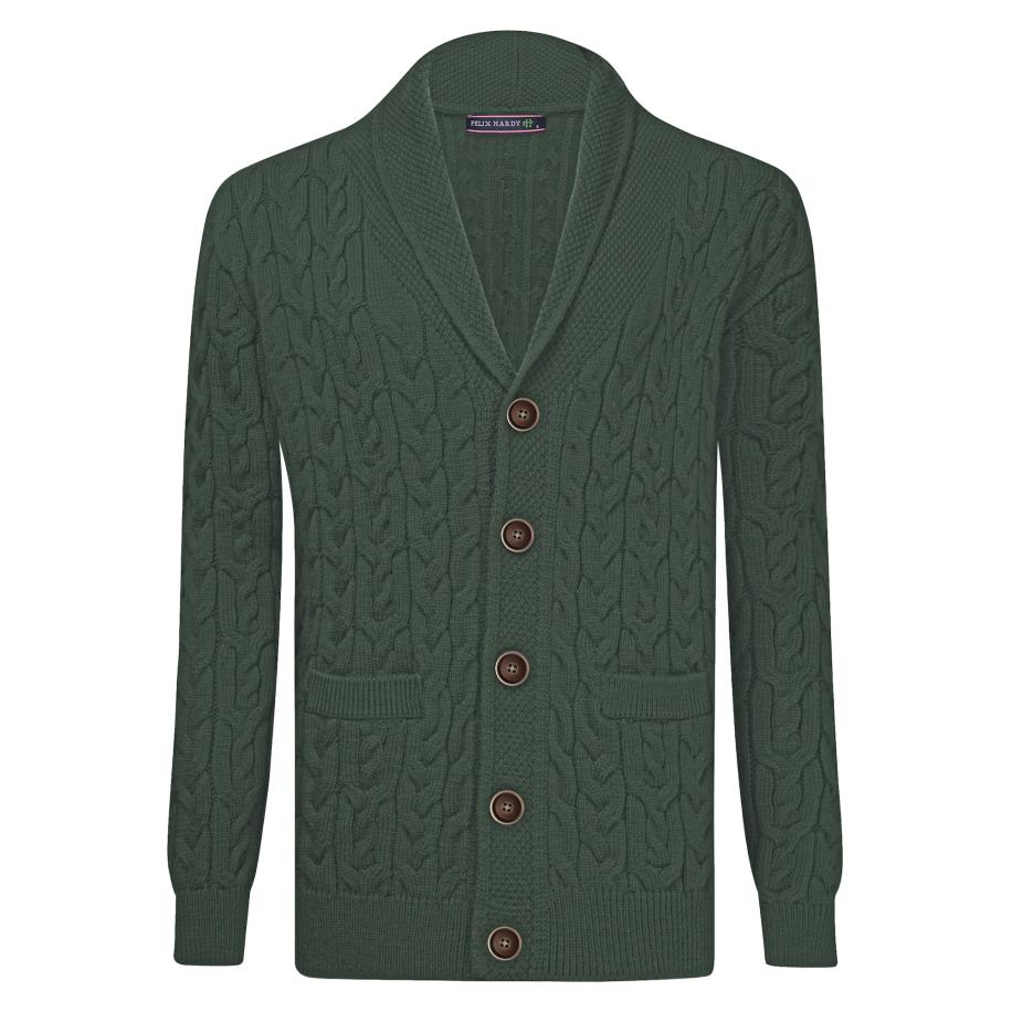 Felix Hardy Felix Hardy Gebreid vest donkergroen -