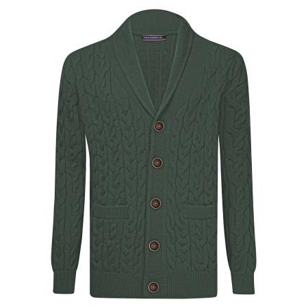 Felix Hardy Felix Hardy Gebreid vest donkergroen