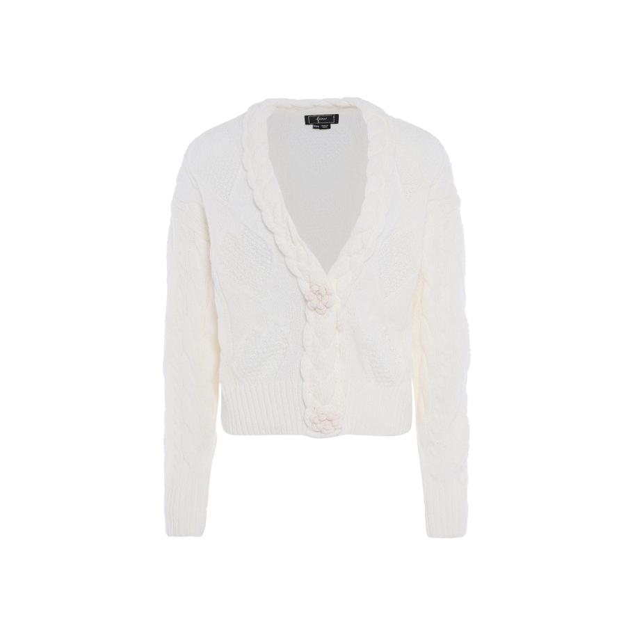 Faina faina Gebreid vest wolwit -