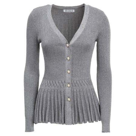 Influencer Influencer Gebreid vest grijs