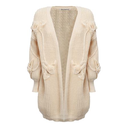 Influencer Influencer Gebreid vest crème