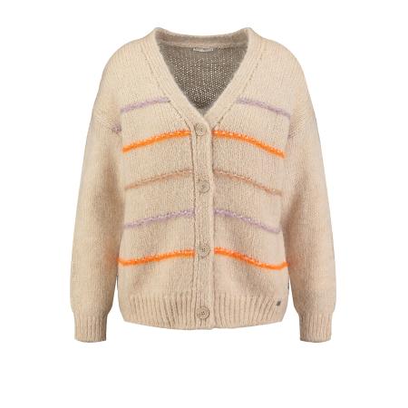 Key Largo Key Largo Gebreid vest Candy beige / mokka / lila / oranje