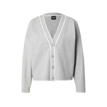 Hugo Boss BOSS Gebreid vest Flodina grijs gemêleerd / wit