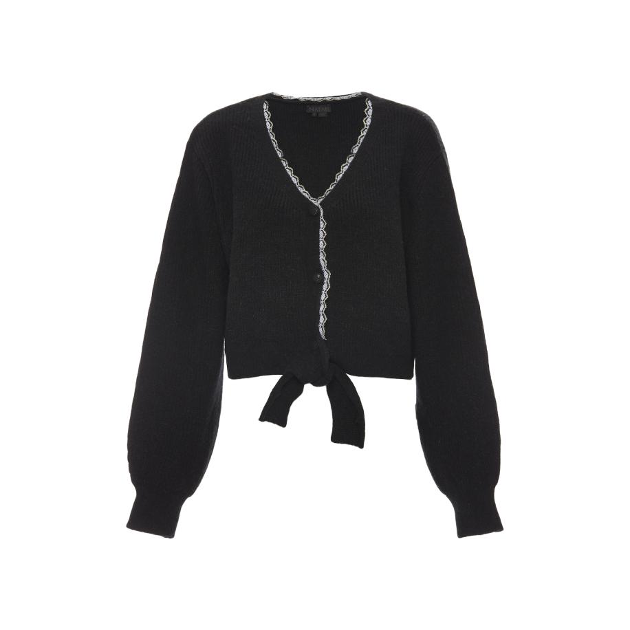 NAEMI NAEMI Gebreid vest zwart / wit -