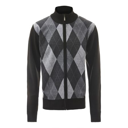 Mozzaar Gebreid vest grijs / lichtgrijs / zwart