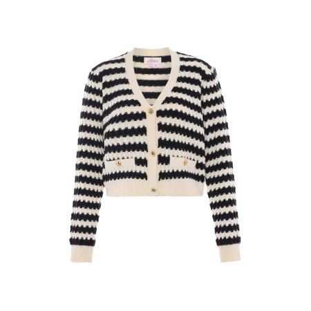 aleva aleva Gebreid vest navy / wolwit