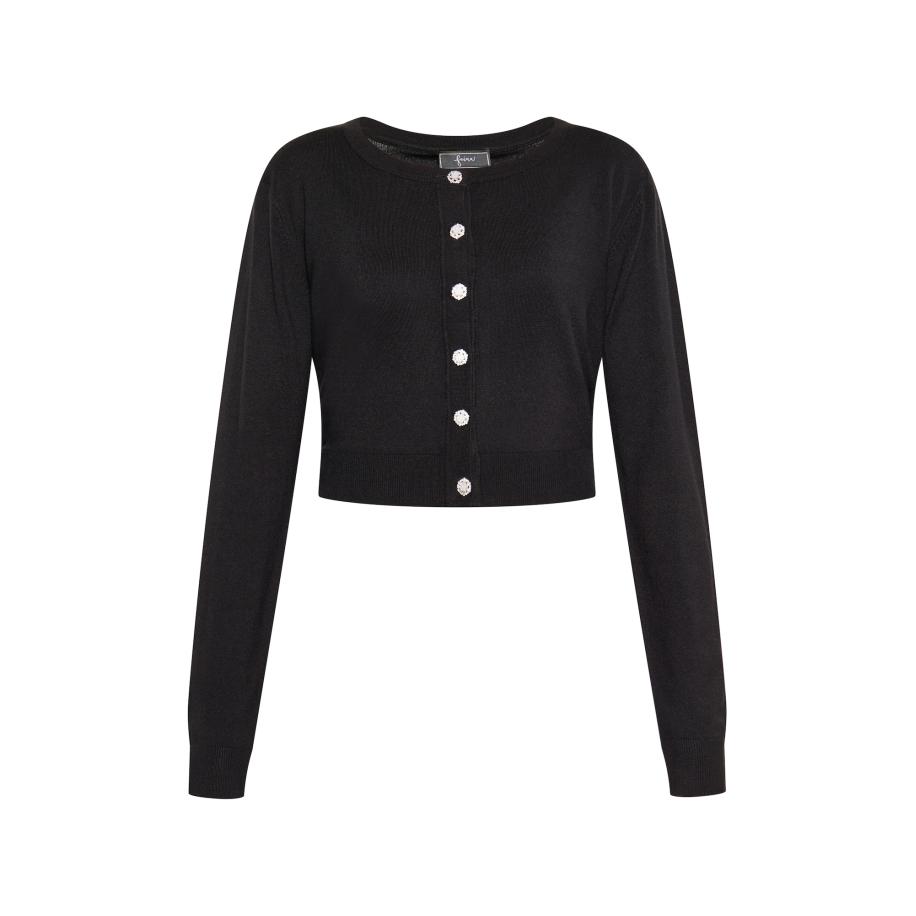 Faina faina Gebreid vest zwart -