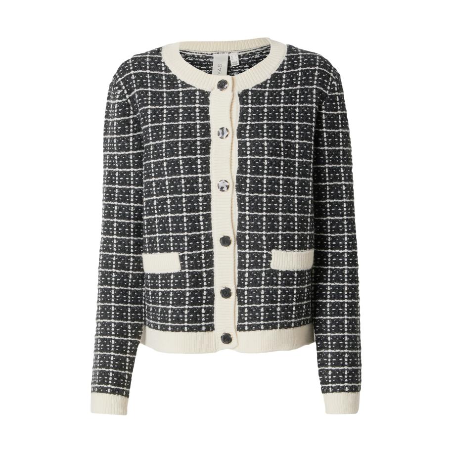 YAS YAS Gebreid vest beige / zwart -