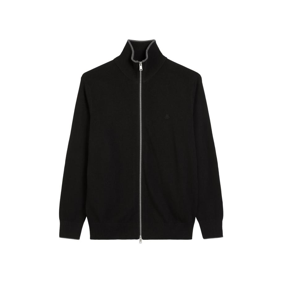 Marc O'Polo Marc OPolo Gebreid vest aus Bio-Baumwoll-Schurwoll-Mix zwart -