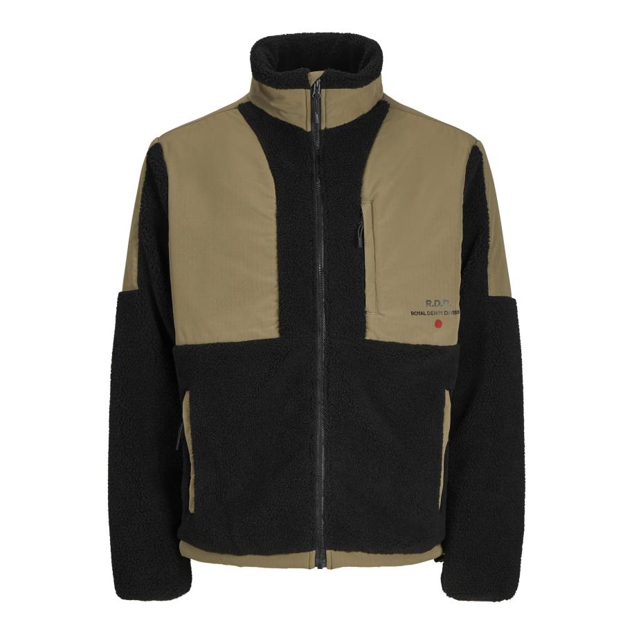 ROYAL DENIM DIVISION R.D.D. ROYAL DENIM DIVISION Fleece jas groen / zwart -