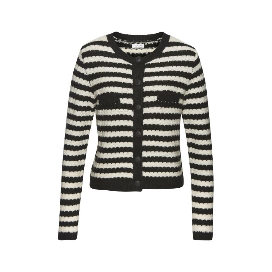 Lascana LASCANA Gebreid vest zwart / wit -