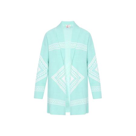 IZIA IZIA Gebreid vest hemelsblauw / wit