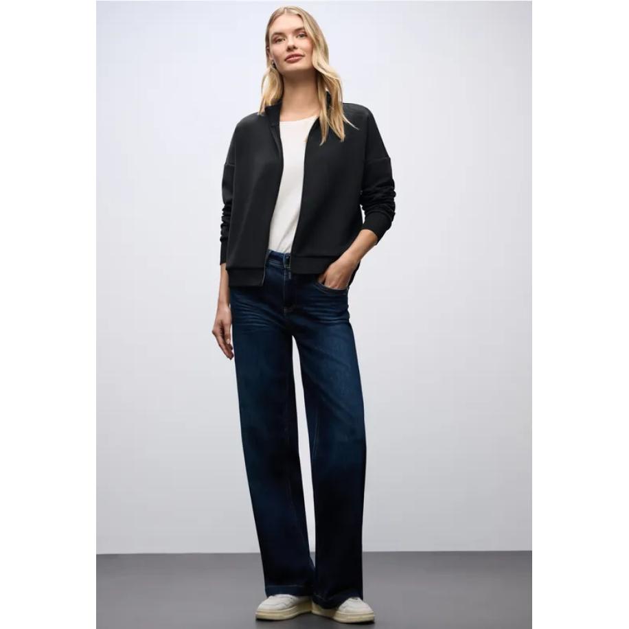 Street One Silk-Look jasje Zwart