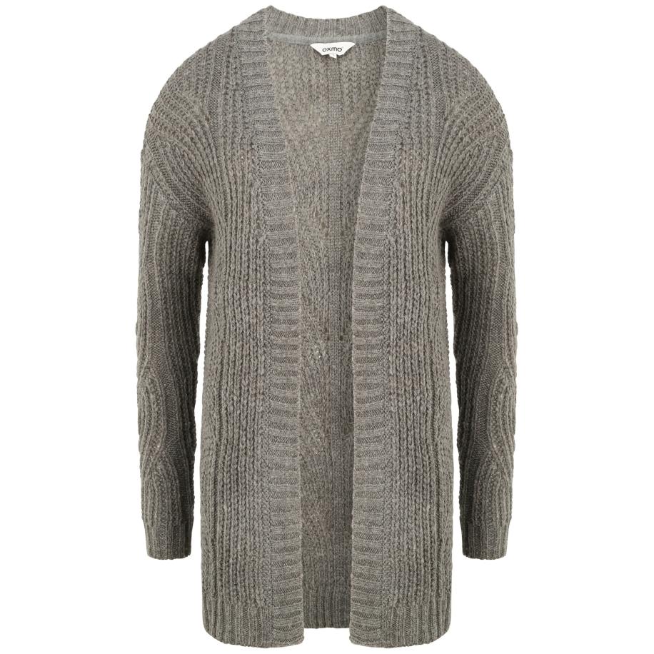 Oxmo Gebreid vest Cle grijs Grijs