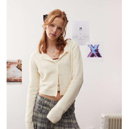 Reclaimed Vintage Microvestje in crème-Wit