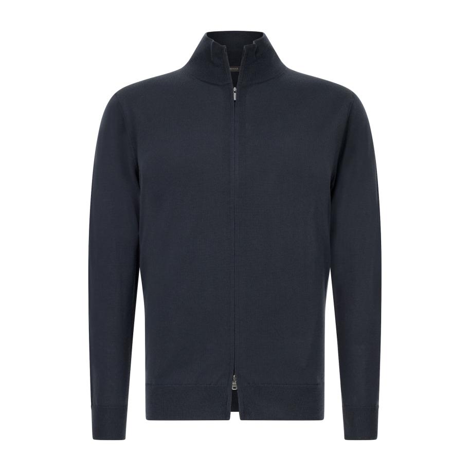 Boggi Milano Boggi Milano Gebreid vest antraciet -