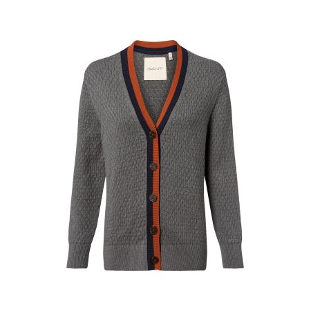 Gant GANT Gebreid vest grijs / oranje / zwart