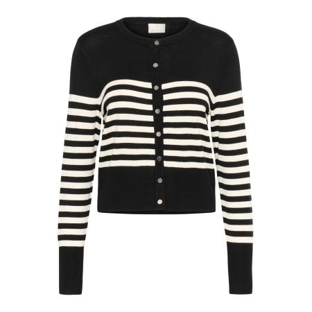 Kaffe Kaffe Gebreid vest KALizza zwart / wolwit