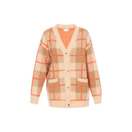 Usha usha BLUE LABEL Gebreid vest beige / lichtbruin / oranje