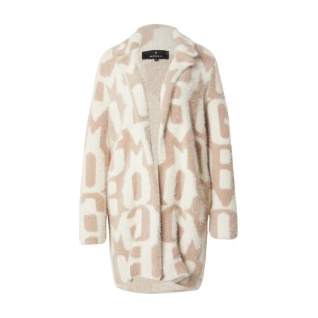 Monari monari Gebreid vest donkerbeige / wit