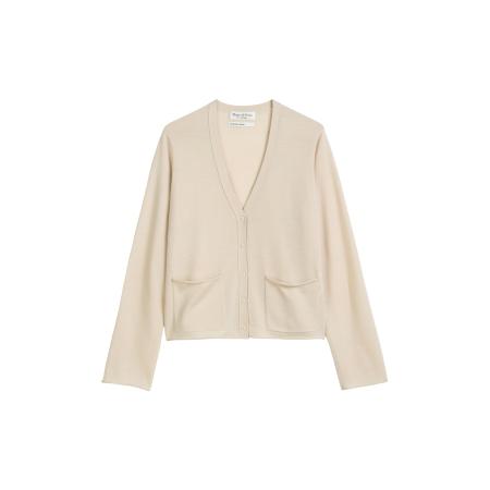 Marc O'Polo Marc OPolo Gebreid vest lichtbeige
