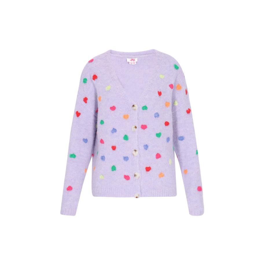MYMO MYMO Gebreid vest groen / pastellila / lichtlila / rood -