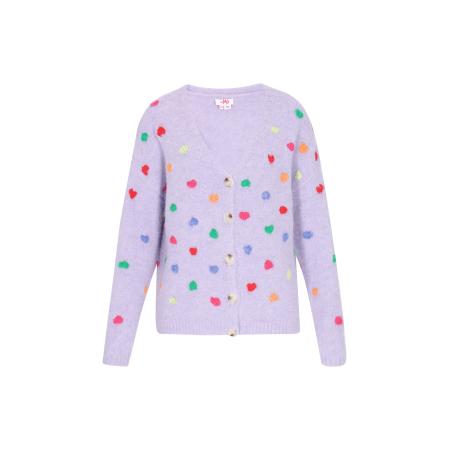 MYMO MYMO Gebreid vest groen / pastellila / lichtlila / rood