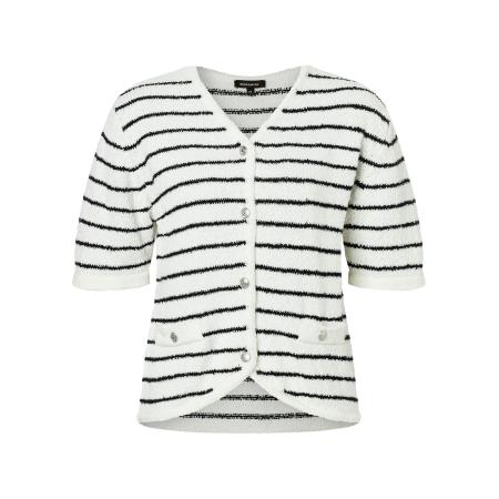 More & More MORE & MORE Gebreid vest ecru / zwart