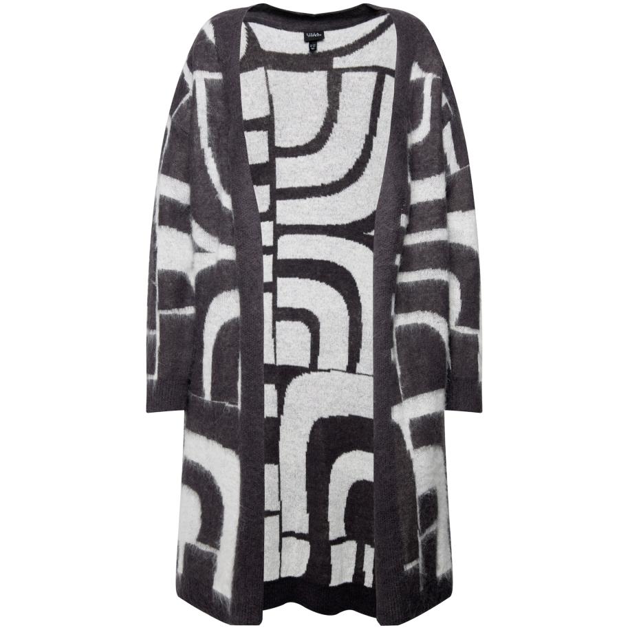 Ulla Popken Ulla Popken Gebreid vest grijs / zwart -