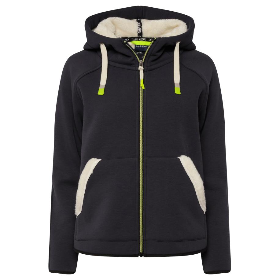 LAURASØN LAURASØN Sweatvest crème / donkergrijs -