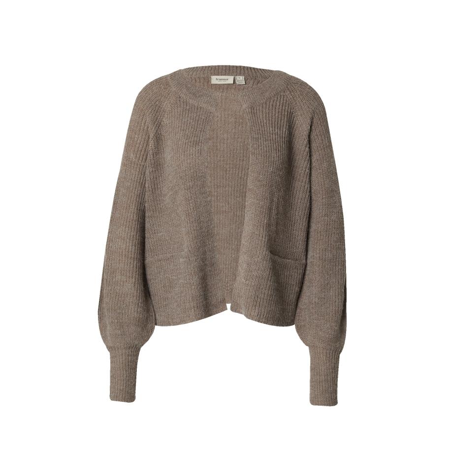 Fransa Fransa Gebreid vest FR Eretta bruin gemêleerd -