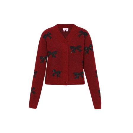 MYMO MYMO Gebreid vest bourgogne / zwart