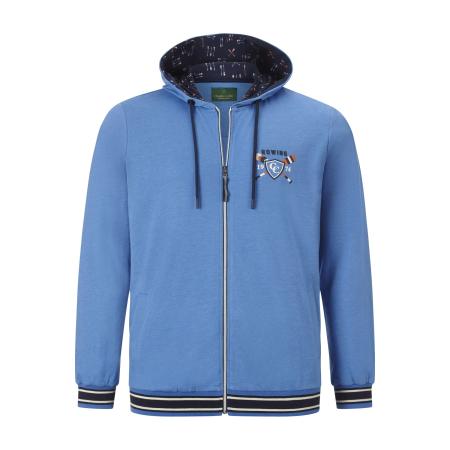 Charles Colby Sweatjacket blauw, Effen