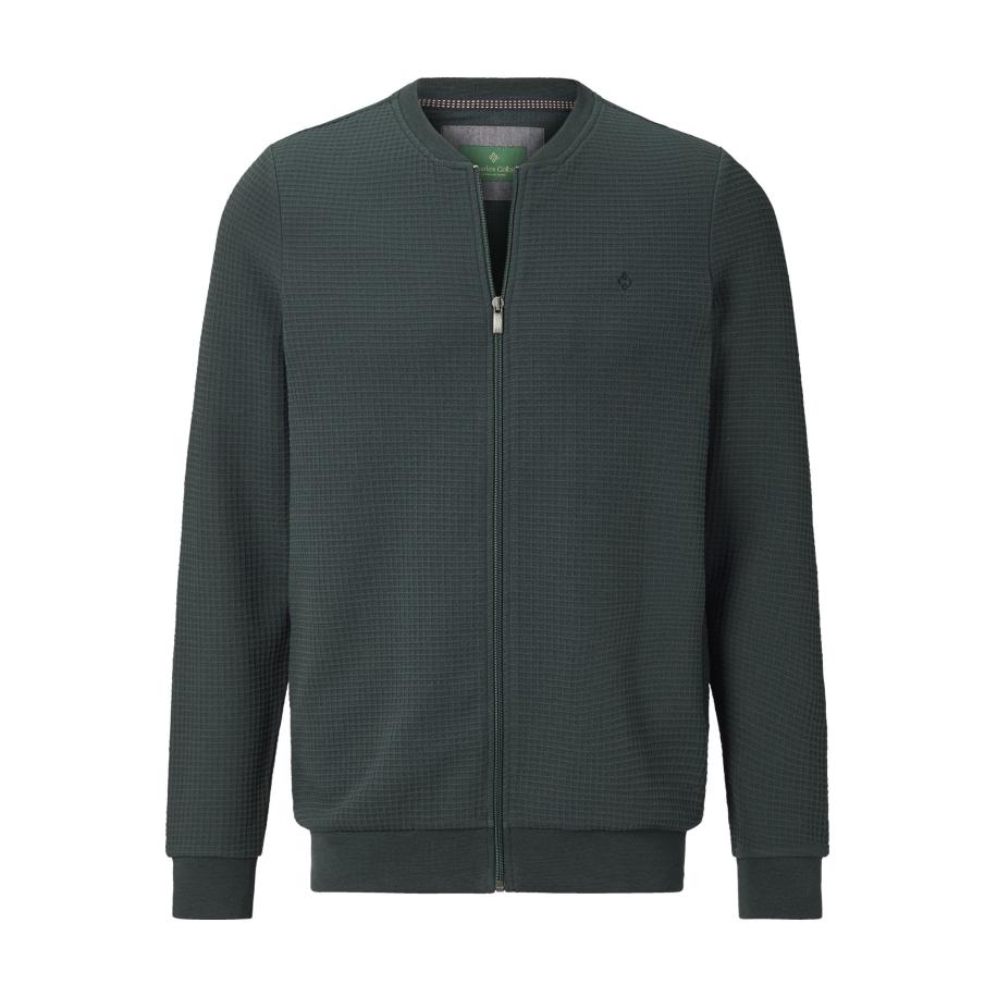 Charles Colby Sweatjacket donkergroen, Effen Groen