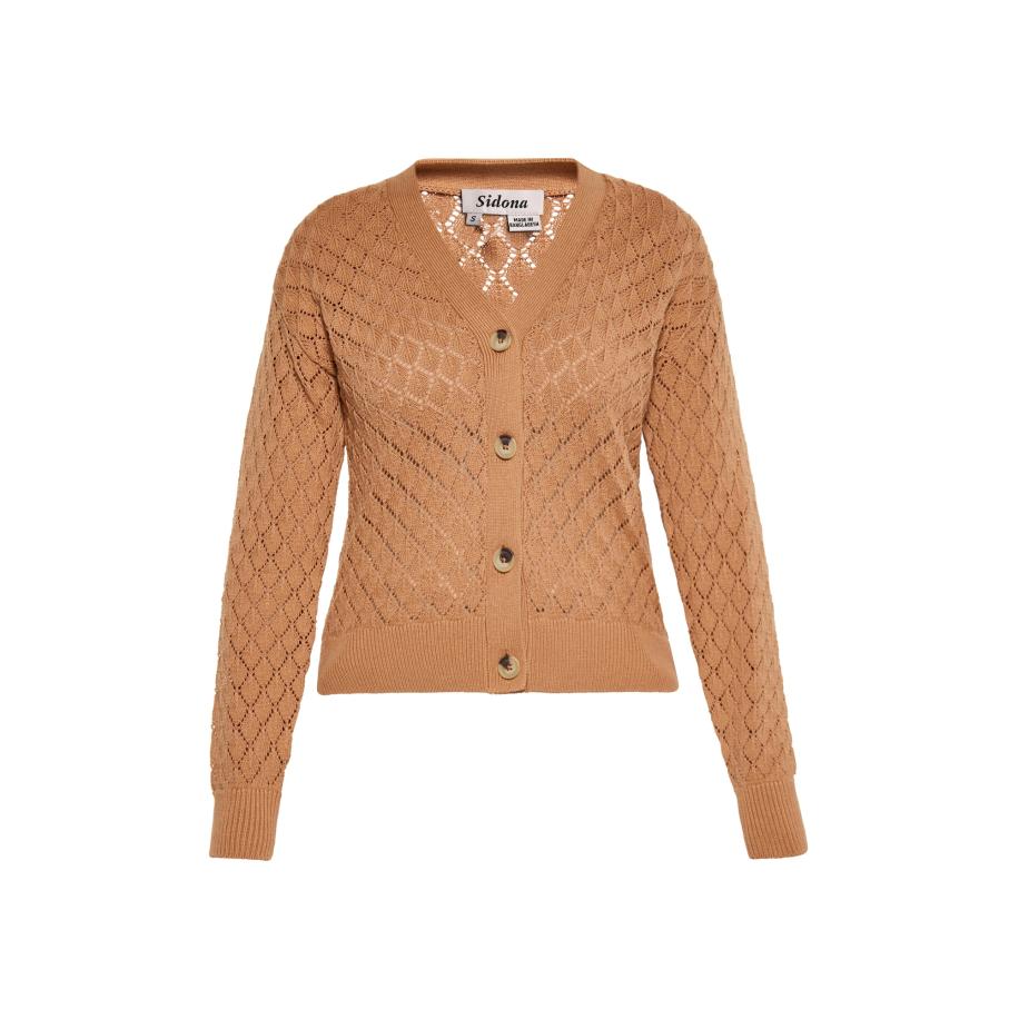 Sidona Sidona Gebreid vest karamel -