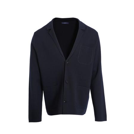 Lufian Lufian Gebreid vest donkerblauw