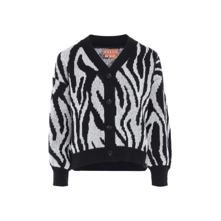 NALLY NALLY Gebreid vest zwart / wit